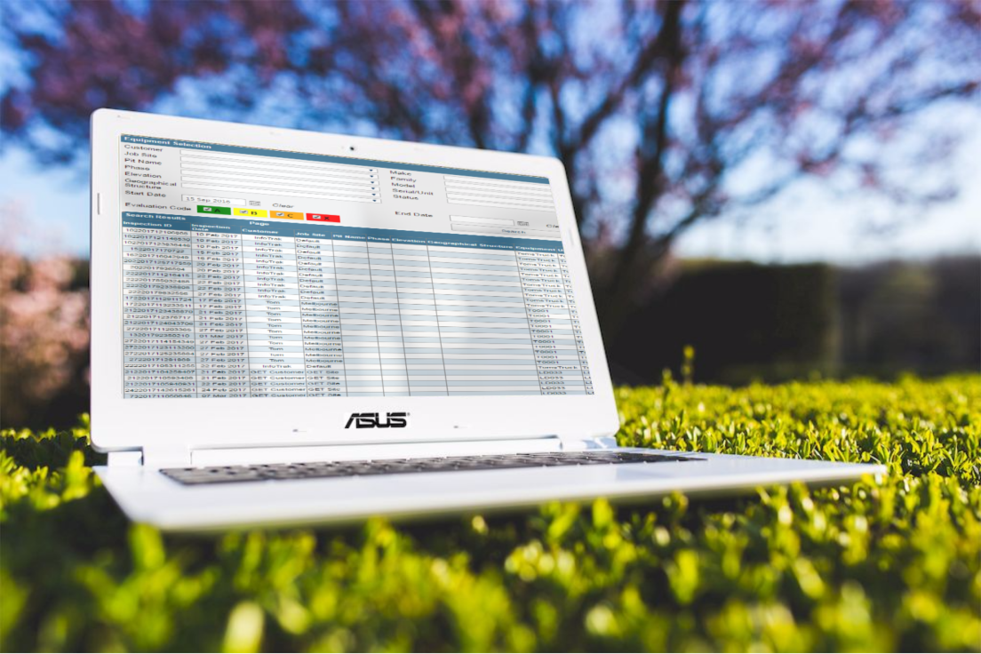 Photo of the web portal where you can view and manage all inspection data for your equipment. 
